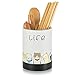 Hanobe Portautensili Da Cucina: Portaposate In Ceramica Con Motivo A Gatto Carino, Pratico Organizer Per Utensili Cucina Per Posate Regalo Perfetto Per Il Compleanno Inaugurazione Della Casa Bianco
