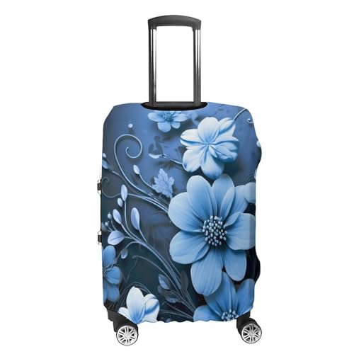 Luggage Cover Travel Suitcase Cover Elastic Washable Luggage Protector with Zipper Blue Flowers Anti Scratch Suitcase Protector Funny Luggage Sleeve for Suitcase 19'' - 32''4