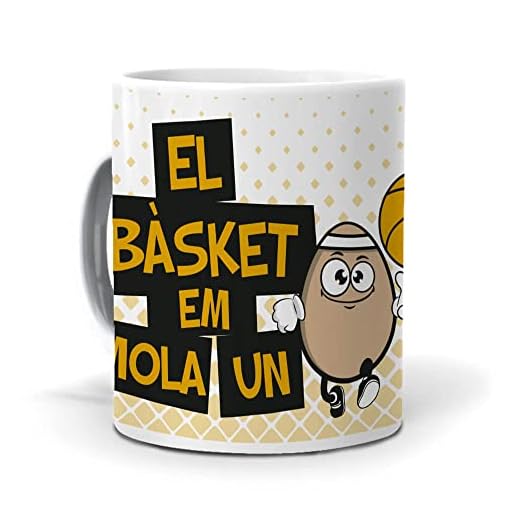 mundohuevo Taza Regalo Baloncesto (en catalán) El bàsket em Mola un ou. Cerámica AAA - 350 ml.