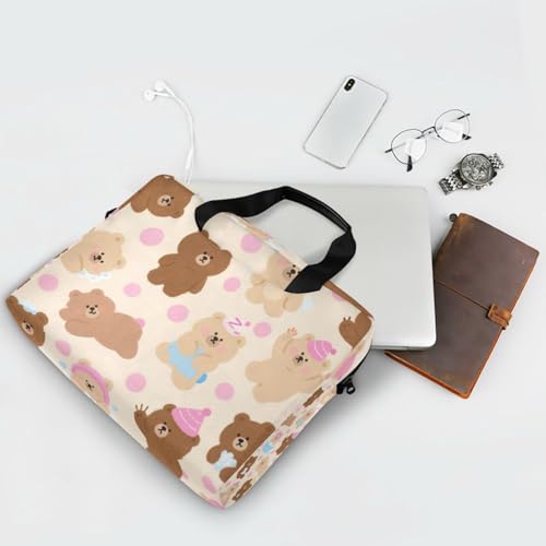 Funda para portátil con asa y correa 15.6 pulg oso marrón miniatura 7
