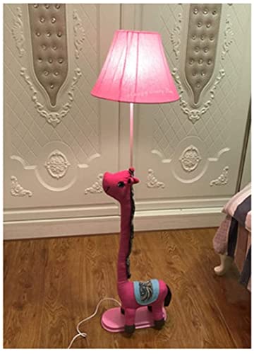 Lampadaire enfant cheval rose avec bouton pour chambre