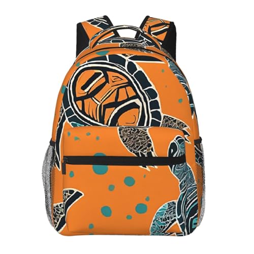Sac à dos tortue de mer fille sac école noir ordinateur portable bandoulière réglable