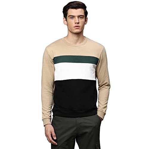Image of Dennis Lingo Men's Poly Cotton Sweatshirt with Crew Neck - Regular Fit and Full Sleeves, Casual Winterwear for Men