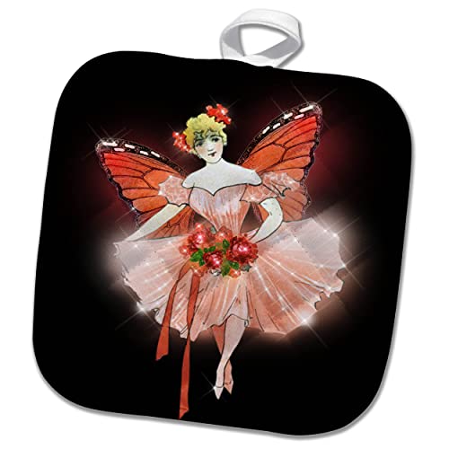 3Drose Pretty Orange Fairy Girl With An Image Of Sparkles Illustration - Potholders (Phl_357017_1) #TOP16