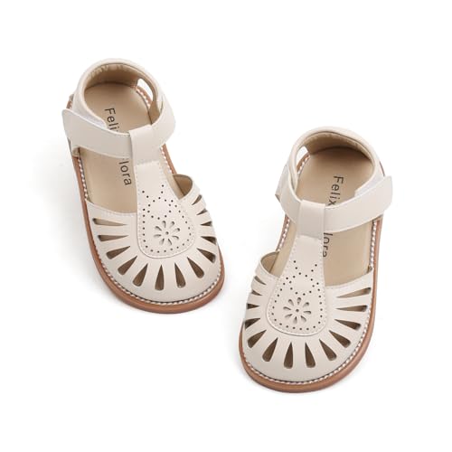 Image of Felix & Flora Toddler Girls Sandals Soft Rubber Princess Flat Shoes Flower Girl Shoes