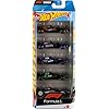 Hot Wheels Toy Cars Formula 1 5-Pack, Set of 5 1:64 Scale Die-Cast Vehicles Featuring F1 Racing Team Decos, Collectible Race Cars