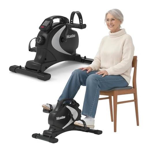 Niceday Pedales Estáticos Personas Mayores, 8 Niveles Magnéticos, Pantalla LCD Grande, Silenciosa y Suave, Ejercitador de Brazos y Piernas para el Hogar, Pedaleador para Ancianos
