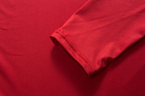 Red Plume Camiseta feminina de compressão esportiva Wonder Girl manga longa, Vermelho, P