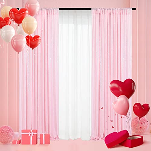 Poise3EHome Pink Sequin Backdrop Curtain, 2 Panels 2Ft x 8Ft