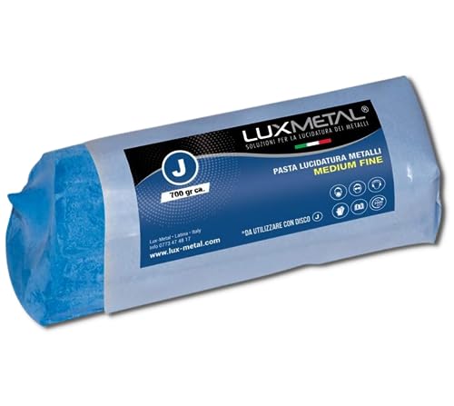 Lux Metal - Pasta abrasiva para pulir Azul Oscuro Medio Fina 700 gr Pulido de metales Acero inoxidable Cera para pulir Espejo Aluminio Hierro Sólido Cromo Pulido Latón Cobre Mármol Plástico Plata