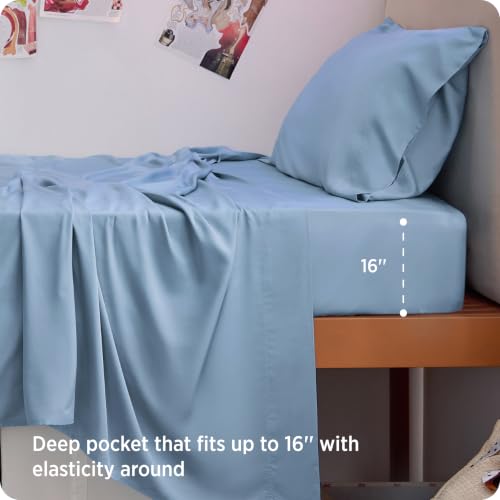 Image of Bedsure PureWoven 100% Rayon Derived from Bamboo, Twin XL Sheets, 3 Pieces