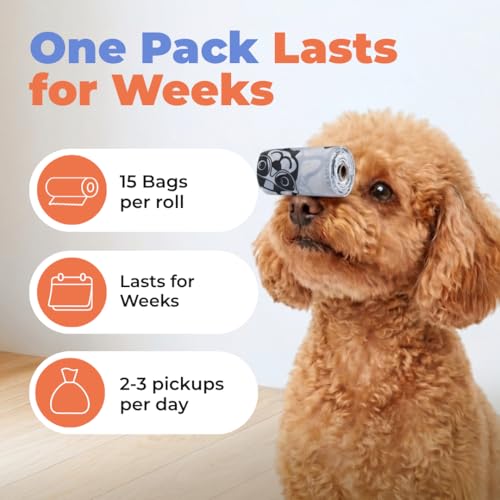 Image of Best Pet Supplies Dog Poop Bags for Waste Refuse Cleanup, Doggy Roll Replacements for Outdoor Puppy Walking and Travel, Leak Proof and Tear Resistant, Thick Plastic - White, 150 Bags