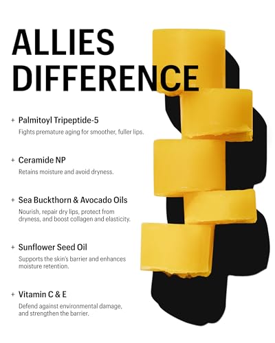 Allies of Skin Peptide & Ceramide Repair Lip Balm with Palmitoyl Tripeptide-5, Ceramide NP, Sea Buckthorn Oil, Avocado Oil, Sunflower Seed Oil, Shea Butter, Vitamin C & E. 3.8g/ 0.13 oz - Image 6