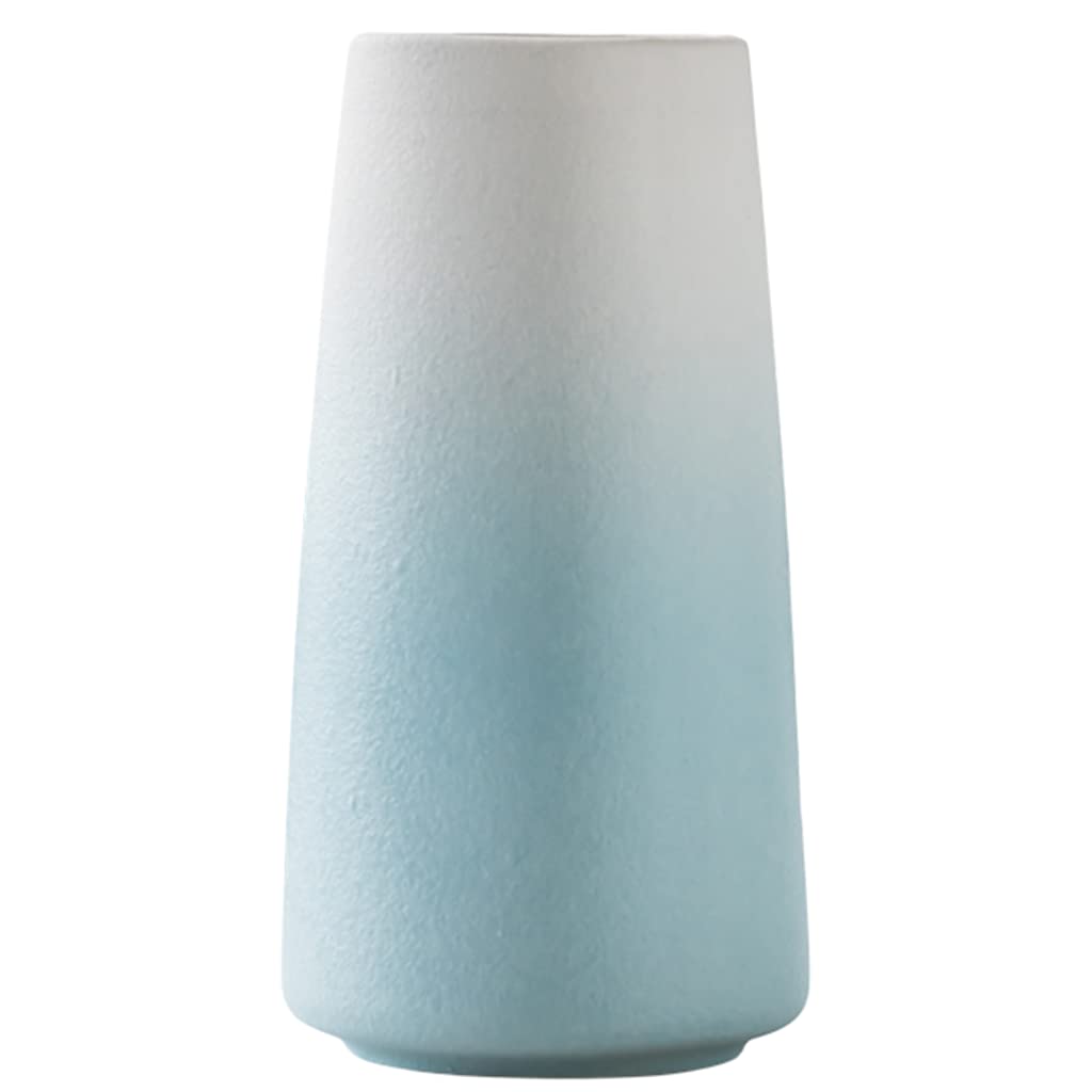 Ngdfgr Blue Vase Ceramic Vases,Gradient Color Vase With Wide Mouth Minimalistic Flower Vases Countertop Adornment Living Room Centerpiece Minimalism ( 8.7),-8.7