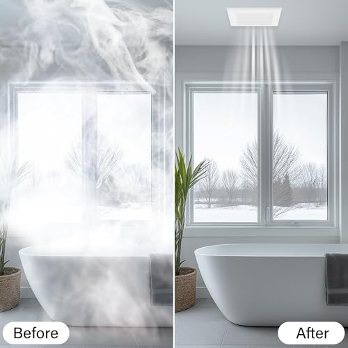 JULLISON 100CFM Bathroom Exhaust Fan With Night light: 26W Ceiling Fan With LED Light for Bathroom and Home, 5CCT Seletable & 2200K Amber Warm, Dimmable & Wet Rated, ETL Certified by JULLISON - Image 5