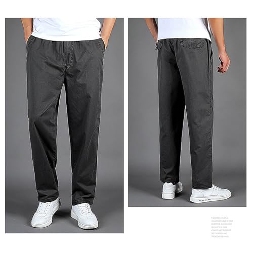 Sweatpants for Men Drawstring Elastic Waist Straight Pants Lightweight Comfy Casual Work Office Pant with Pockets4