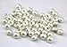 Pack of 50pcs 10mm White Pearl Bead Cap Half Ball Dome Metal Circle Hook Buttons for Crafting Sewing Scarpbooking Scarf and Clothes