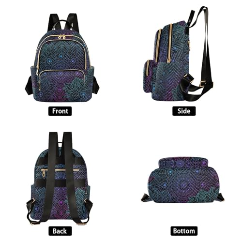 Image of ALAZA Art mandala Boho Ethnic Bohemian Small Backpack Purse for Women Travel Bag Fashion Daypack Back Pack Shoulder Bag