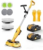 qimedo 6000mAh Battery Cordless Electric Mop M3, 800RPM Electric Power Scrubber & Mops for Floor Cleaning, Automatic Spin Mops with Smart Display,Rotating Mop with LED Light & Water Spray