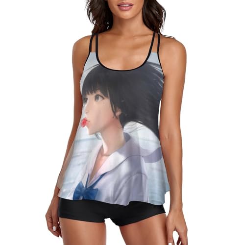 Maillot de bain tankini anti frottement short garçon robe de plage femme