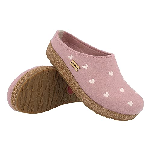 Image of HAFLINGER Cuoricini Felt Clog Wool Slipper
