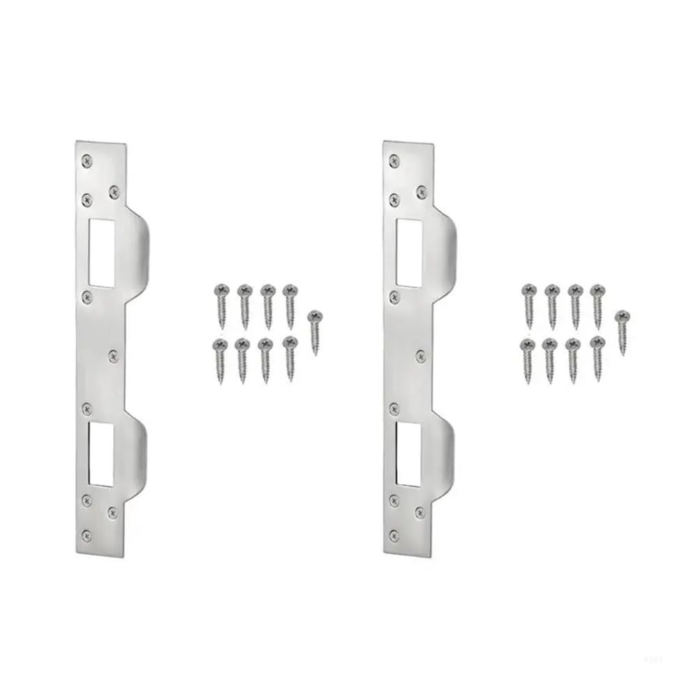Gentryroo White Durable Stainless Steel Door Lock Reinforcement Plate, Hardware Repair Patch