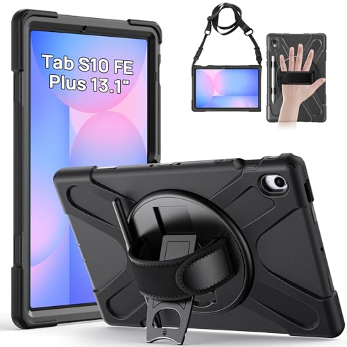Coque Samsung Tab S10 FE+ Housse Etui Blindé 13.1 Pouces 2025 Noir