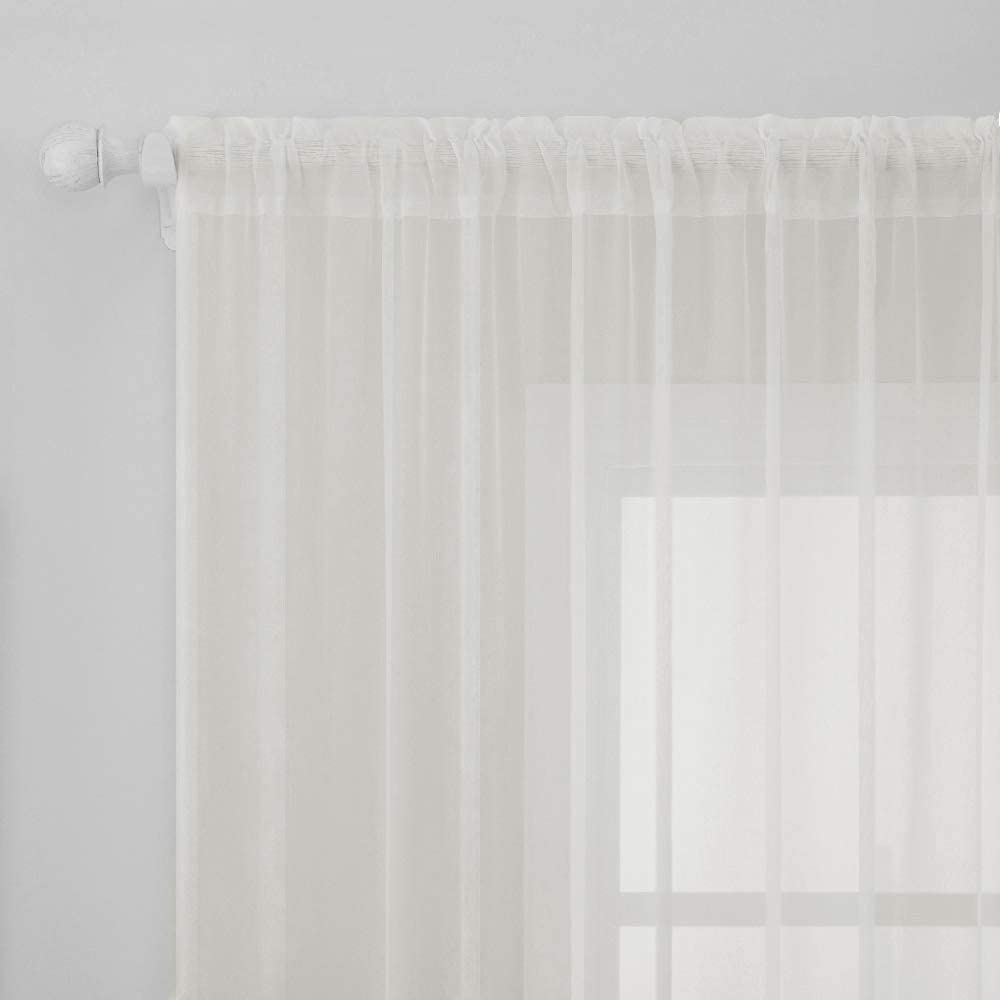 MIULEE Tende Trasparenti Con Passanti Morbidi Finestre per Salotto Eleganti Soggiorno per Camera da Letto e Tende Cameretta Bambini 2 Pannelli 140x225cm Avario