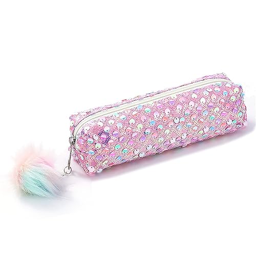NIXNUT Trousse à crayons, étui à stylos, grande capacité, avec paillettes scintillantes, organisateur de bureau, rangement pour étudiants et filles, rose, 20*5*5 cm, Moderne