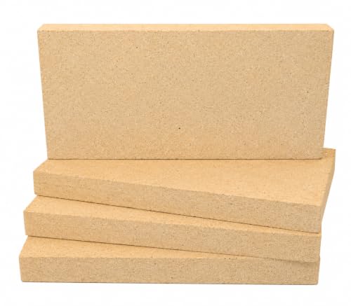 The Stove Wizard Fire Bricks Premium Clay Material High Density Low Thermal Conductivity Replacement Box For Stoves Fireplaces Pizza Oven Bases Walls Firebricks Up to 1300 Degree Celsius Pack of 6