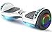 Felimoda Self Balancing Hoverboards with LED Light, 6.5 Inch Two Wheel Smart Electric Scooter for Kids and Adults-UL2272 Certified(White)