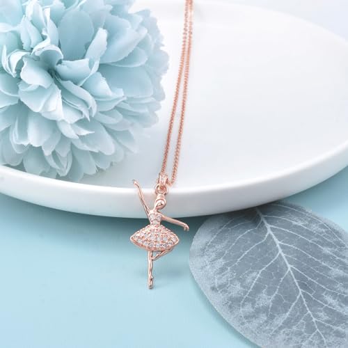 Ballerina Ballet Necklace for Girls Teens Women - Sterling Silver Hypoallergenic Adjustable Ballet Pendant Charm Necklace Dance Recital Gifts for Dancer Daughter Granddaughter Niece for Birthday 5