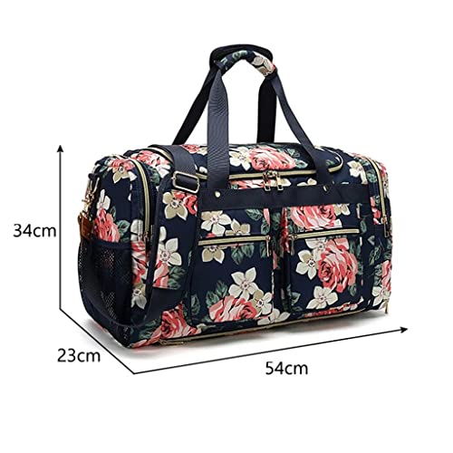 Gym Canvas Bag Travel Outdoor Shoulder Stripe Handbag Sports Luggage Bag Men's Messenger Large Clothes Storage Bag (Color : Blue, Size : 54 * 23 * 34cm) (Blue 54 * 23 * 34cm)2