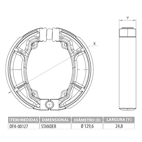 Patim Lona Freio Dia-frag Honda Cb 300r 2010-2013 Dfh-00127