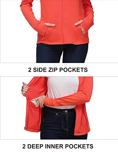 Dolcevida Women Zip Up Jacket Athletic Lightweight Full Zip Running Track Workout Jacket(Red,Large) #TOP4