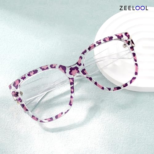 Image of Zeelool Blue Light Blocking Glasses, Square Glasses Frame for Women Eyeglasses with Non-prescription Clear Lenses ZJGP347466