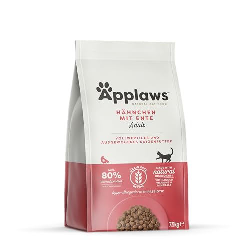 Applaws Katzentrockenfutter Adult, Huhn mit Ente, getreidefrei und komplett 7,5 kg (1 Packung)