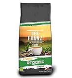 Der-Franz Crema ORGANIC: café tostado en granos enteros; intensidad 4 de 5; tostado 3 de 5; acidez 2 de 5; mezcla perfecta para Espresso, Lungo o Cappuccino
