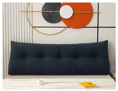 Oreiller compensé de lecture triangulaire grand traversin bleu 80cm - 3