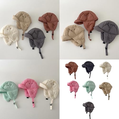 2024 Kids Earflap Hat Down Cotton Winter Warm Bonnet Caps Windproof Headgear for Warmth and Comfort in Cold Weather2