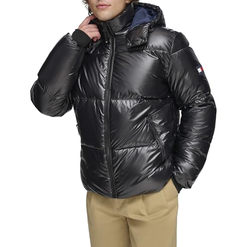 Tommy Hilfiger Men's Shiny Quilted Puffer with Patch Logo4