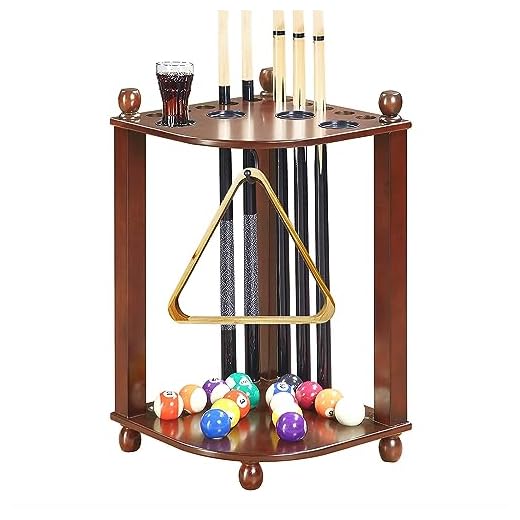 Hathaway Regent Corner Floor Cue Rack - Finish Walnut