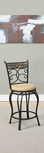 Poundex Bobkona Adney 24" Seat Height Swivel Bar Stool (Set of 2), Tan