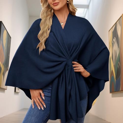 Consolidateh Sweater, Elegant Shawl Wraps Soft Open Front Poncho Sweater, Shawl Poncho sweater for Office2
