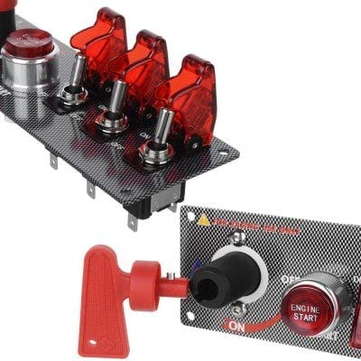 Jtron 04040030 Panel de interruptor de encendido LED 12V para carreras de automóviles - ROJO