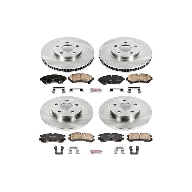 Image of PowerStop Front and Rear Brake Kit for Cadillac Seville 1998-02 - Z17 Ceramic Brake Pads & Disc Rotors Replacement, KOE1550