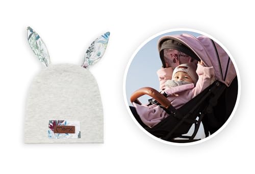 MoMi ESTELLE Kinderwagen ab 6. Monat (bis 15 kg), klappbarer Buggy mit 5-Punkt-Sicherheitsgurt, Einkaufskorb und Liegefunktion, Teleskop-Stange zum Ziehen, steht nach dem Zusammenklappen