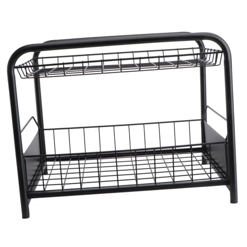 FUNOMOCYA Telescopic Storage Rack under Cabinet Kitchen Bathroom 2 Baskets Carbon Steel