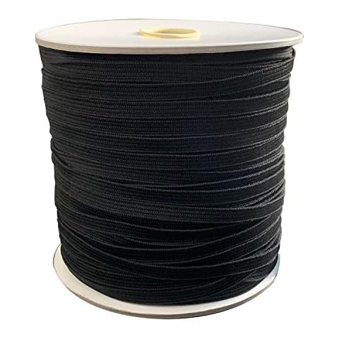 WedDecor 250 m elastisches, flaches Gummiband, 7 mm elastisches Band, schwarze Ohrschlaufen-Schnur, elastisches Band für DIY, Nähen, Handwerk, elastisch, dehnbar, Kordelrolle Cover
