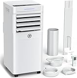 Klimaanlage Mobil 9000 BTU, 3-in-1 Mobile Klimaanlage mit Abluftschlauch,Kühlen,Entfeuchten, Luftzirkulation, LED Display&Fernbedienung, 24h-Timer, Leise&Energieeffizient, Für Räume bis zu 90 m³(33㎡）
